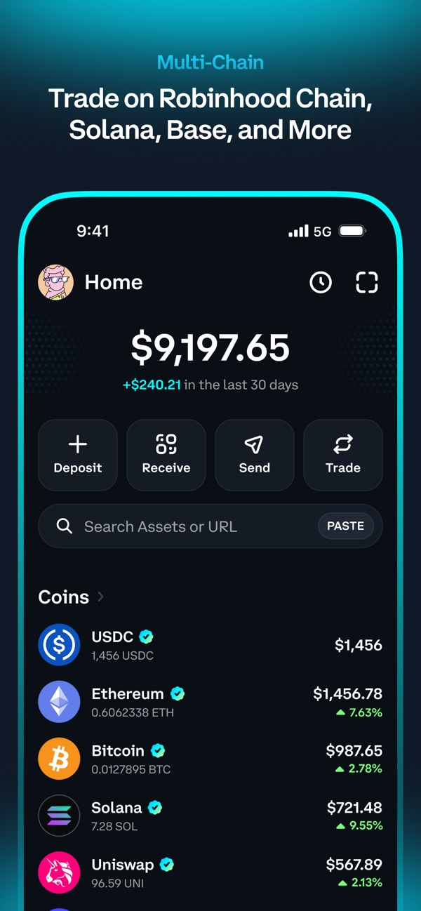 Coinbase Wallet App Store 官方截图:资产首页