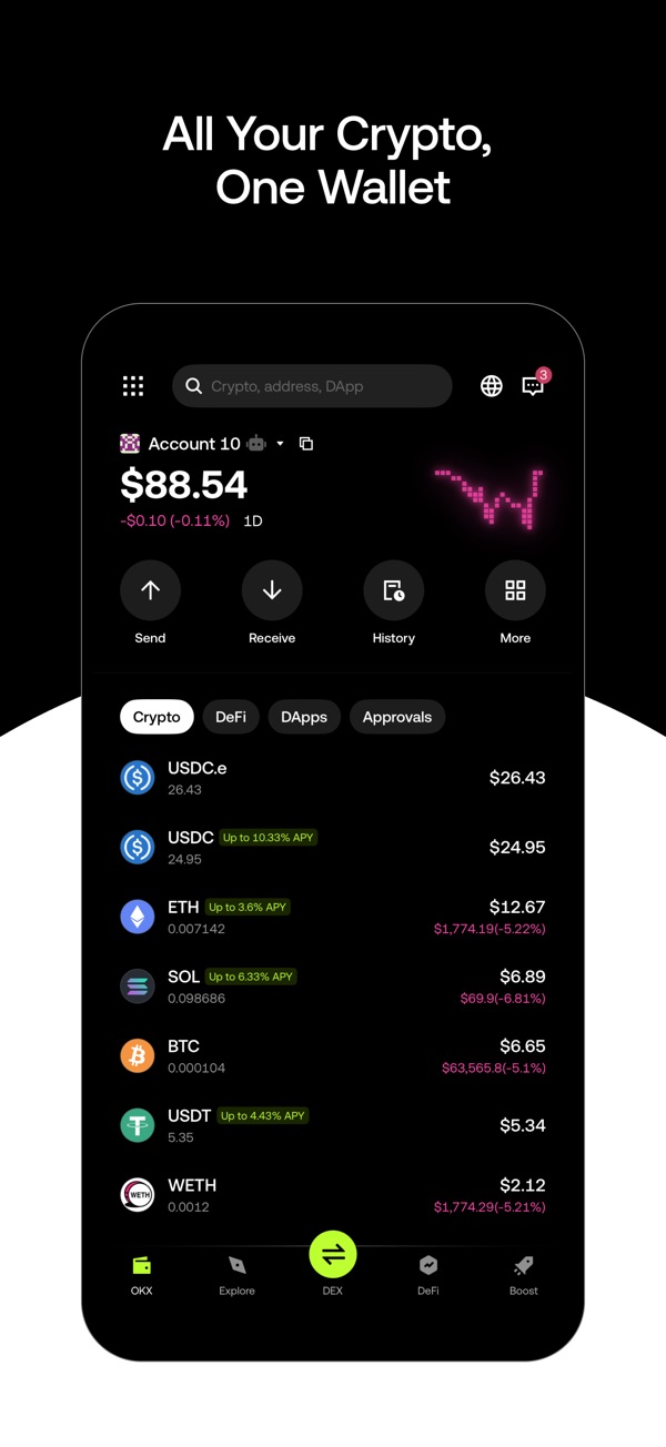 OKX Wallet App Store 官方截图：钱包首页