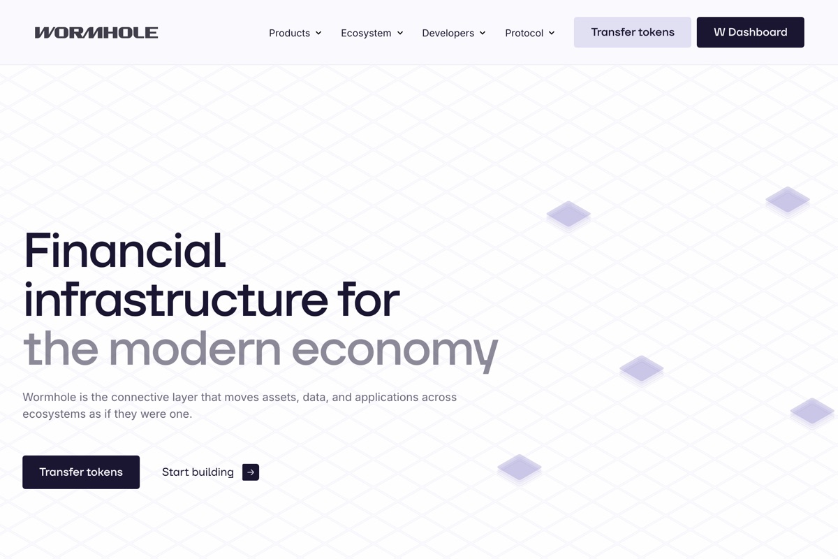 Wormhole 官网截图:跨链基础设施
